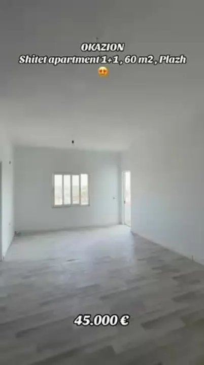 Shitet apartament 1+1 plazh 60 m2 — video
