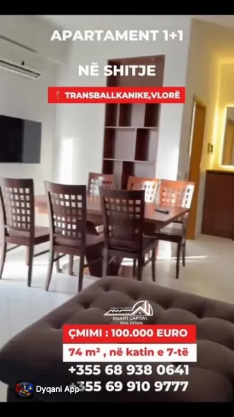 Shitet apartament 1+1 në Transballkanike,Vlo – 100,000€ — Vlorë