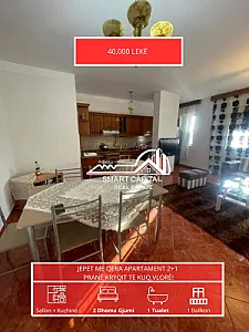 Jepet Me Qera Apartament 2+1 Pranë Kryqit – 40,000 Lek — Vlorë - Foto 1