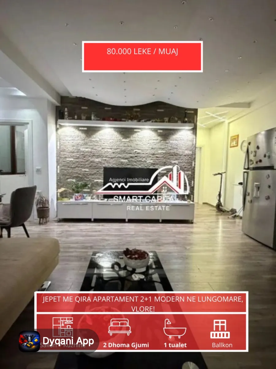 Jepet Me Qira Apartament 2+1 Modern – 80,000 Lek — Vlorë - Foto 1
