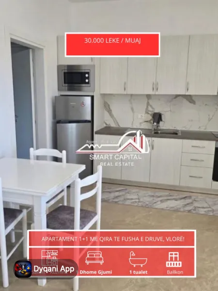 Jepet Apartament Me Qira 1+1, Fusha – 30,000 Lek – Si i ri — Vlorë