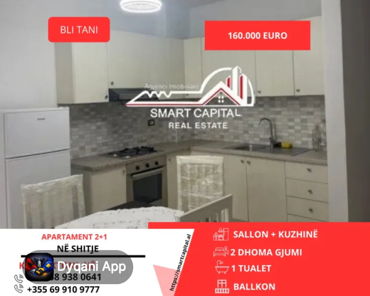Shitet Apartment 2+1 – Shkolla E Muzikes – 160,000€ — Vlorë