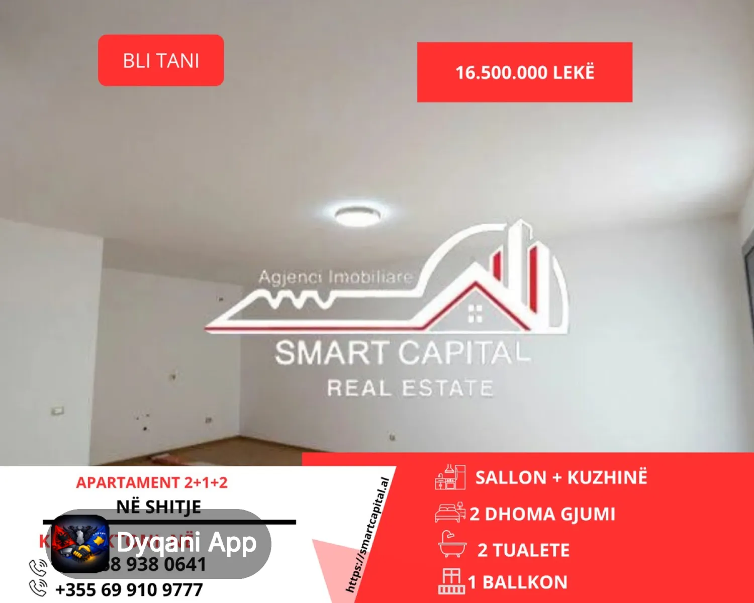 Apartament 2+1+2 në Skelë, Vlorë, 99 m² – 16.5M Lek – I ri — Vlorë - Foto 1