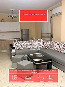 Apartament 1+1 Me Qira, Tregu Orizit – 35,000 Lek – I mirë — Vlorë - Foto 1
