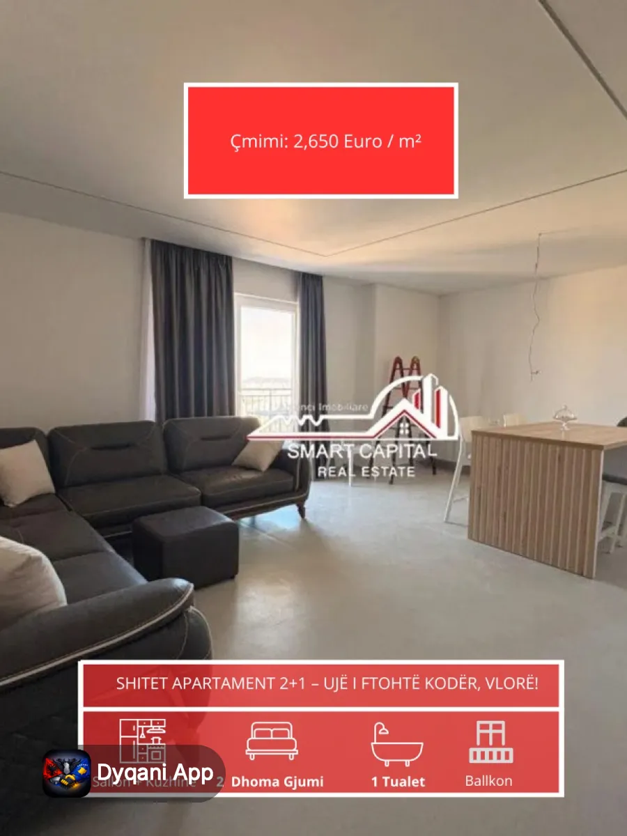 Shitet Apartament 2+1 – Uje I Ftohte – 2,650€ – Vlorë – I ri — Vlorë - Foto 1