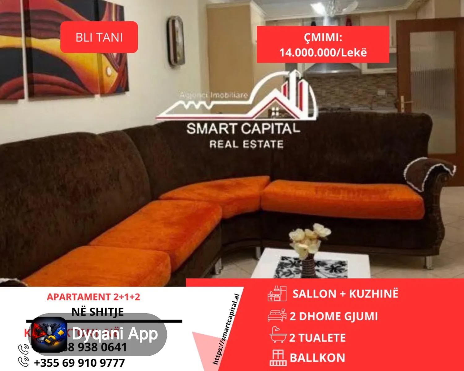 Shitet Apartament 2+1+2 Pranë – 14M Lek – Vlorë – I mirë — Vlorë - Foto 1