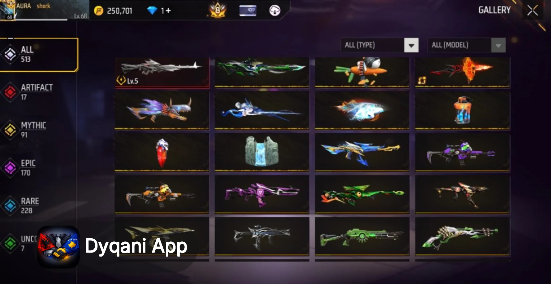 Shitet Llogari Free Fire 2018, nivel – 300€ – Elbasan — Elbasan - Foto 9