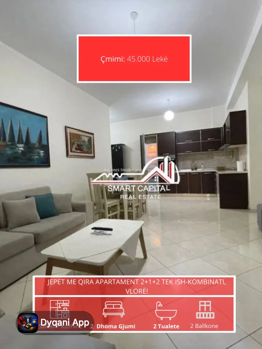 Jepet Me Qera Apartament 2+1+2 – 45,000 Lek – Si i ri — Vlorë - Foto 1