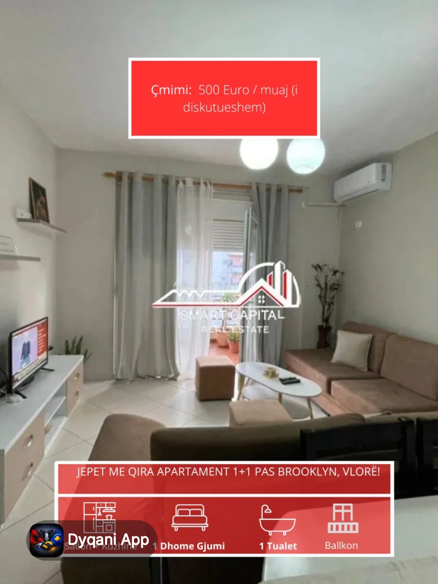 Jepet Me Qira Apartament 1+1 Pas – 500€ – Vlorë – Si i ri — Vlorë - Foto 1
