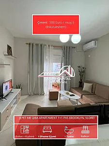 Jepet Me Qira Apartament 1+1 Pas – 500€ – Vlorë – Si i ri — Vlorë - Foto 1