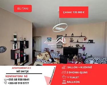 Shitet Apartament 2+1 Pranë – 135,000€ – Vlorë – I mirë — Vlorë - Foto 1