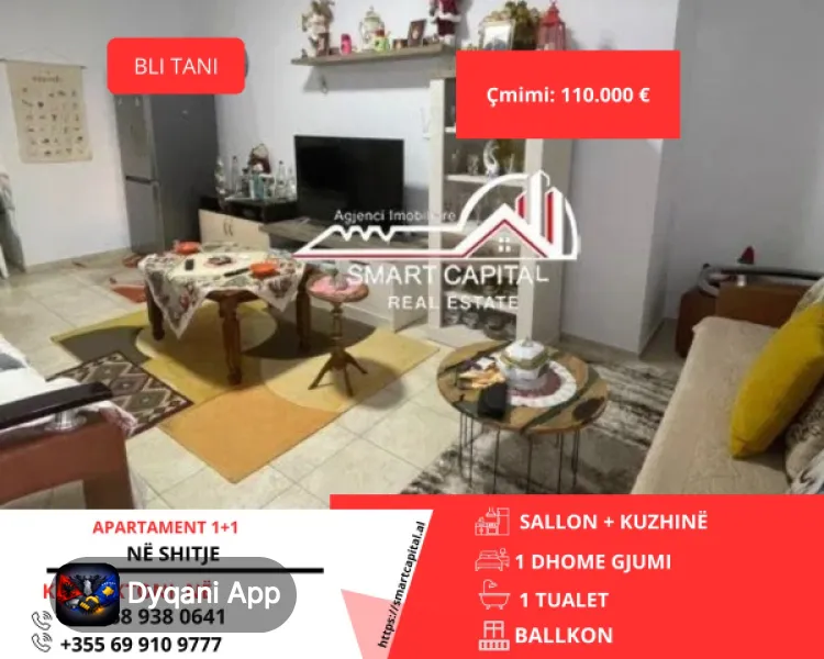 Shitet Apartament 1+1 – 110,000€ – Vlorë – Si i ri — Vlorë