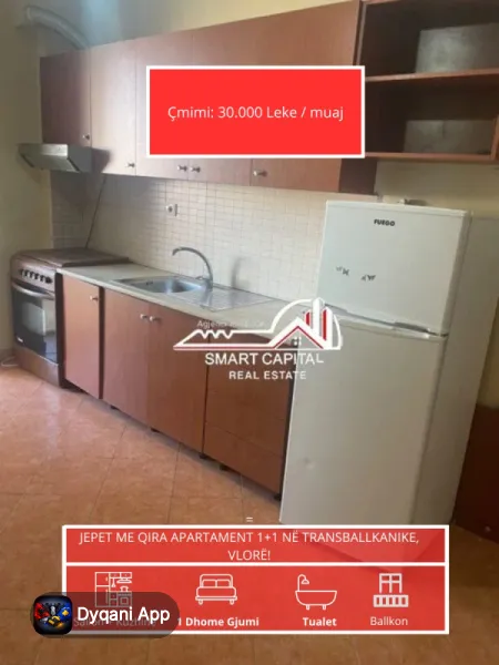 Jepet Me Qira Apartament 1+1 – 30,000 Lek – Vlorë – I mirë — Vlorë