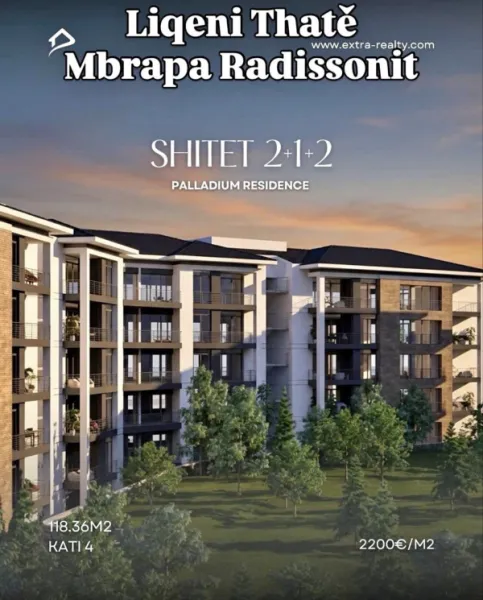 Shitet apartament 2+1+2 në Palladium Residence