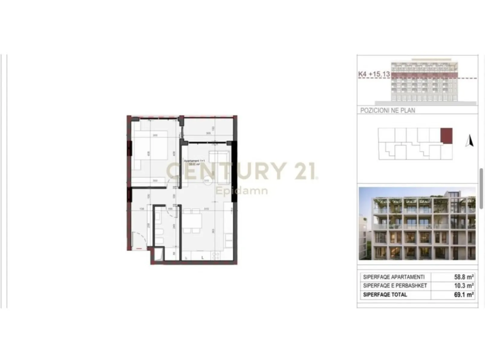 Shitet Apartament 1+1 "Mes Pishave" – 65,645€ – Durres — Durres - Foto 6