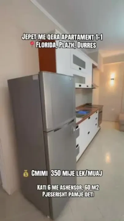 Apartament 1+1 me qera 60 m2 pamje deti — video