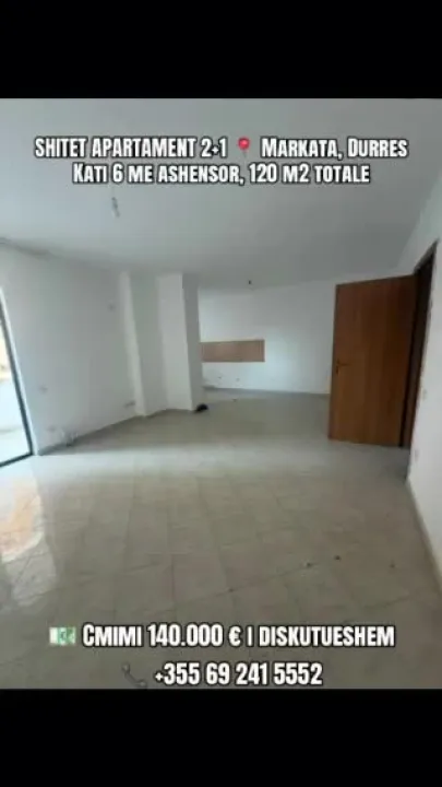 Shitet apartament 2+1 120 m2 me ashensor — video