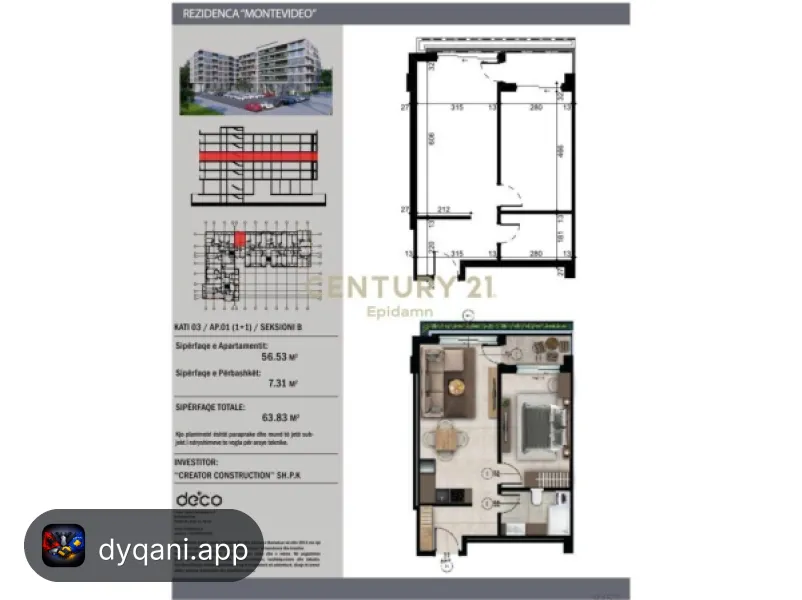 Apartament 1+1 në Shitje – Mali – 82,979€ – Durres – I mirë — Durres