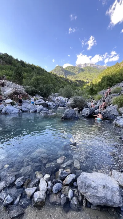 Thethi beach (cold plunge)