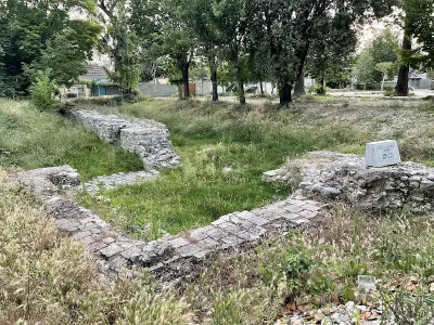 The wall ruins of the ancient city of Aulon ( VLORË)