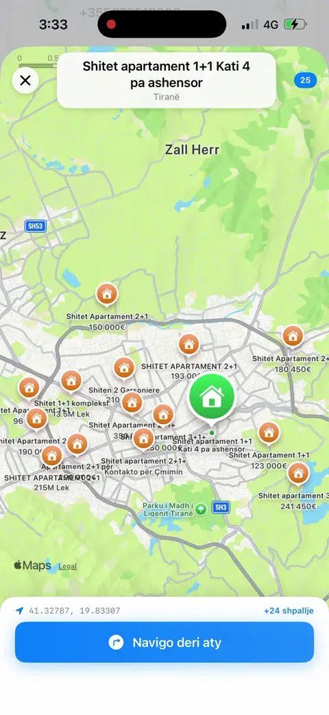 Gjeni Apartamentin tuaj në hartë